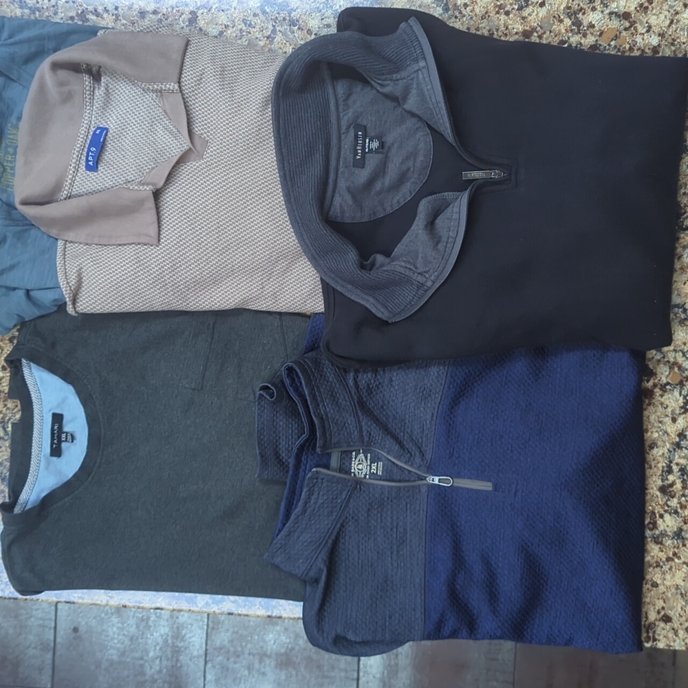 Men's 2XL Van Heusen Bass Tahari Gray and Blue Men's Shirts Bundle 2XL